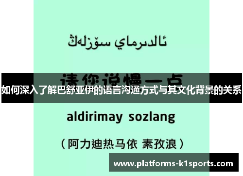 如何深入了解巴舒亚伊的语言沟通方式与其文化背景的关系